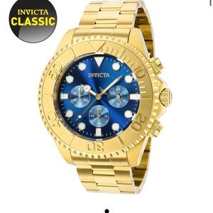 Invicta Gold and Blue Men's Classic Watch